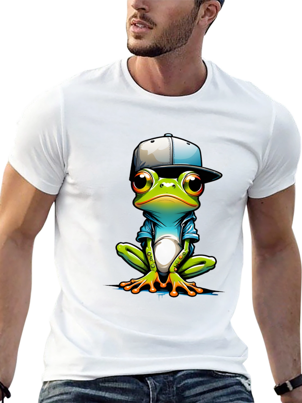 Cool Frog Graphic Tee - Trendy Animal Print T-Shirt