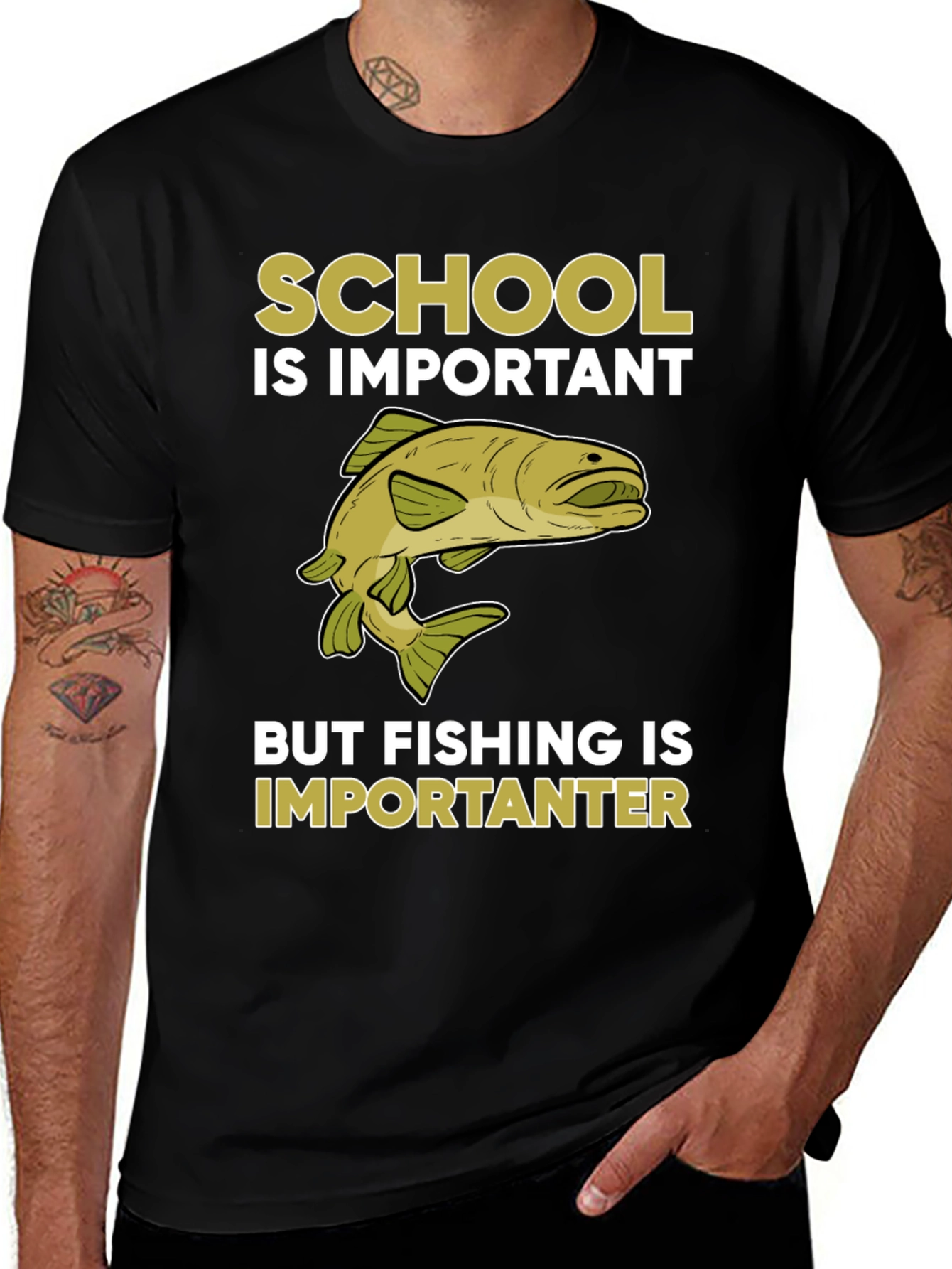 Funny Fishing T-Shirt - School is Important Fishing is Importanter