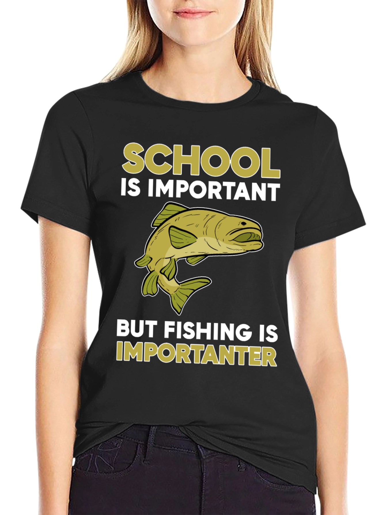 Funny Fishing T-Shirt - School is Important Fishing is Importanter