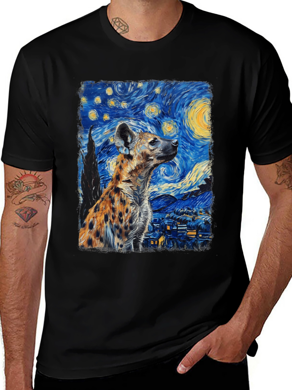 Starry Night Hyena Graphic Tee