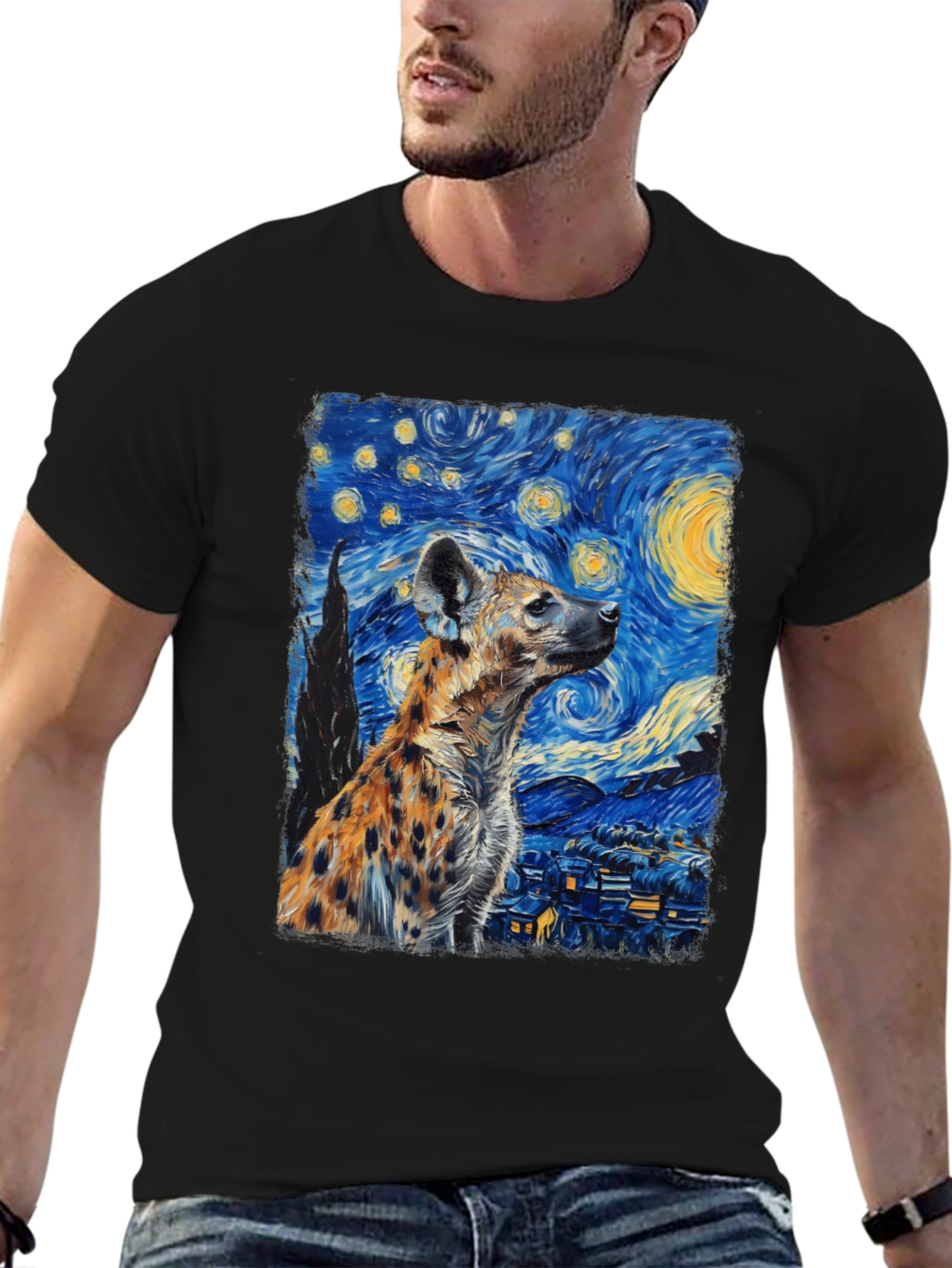 Starry Night Hyena Graphic Tee