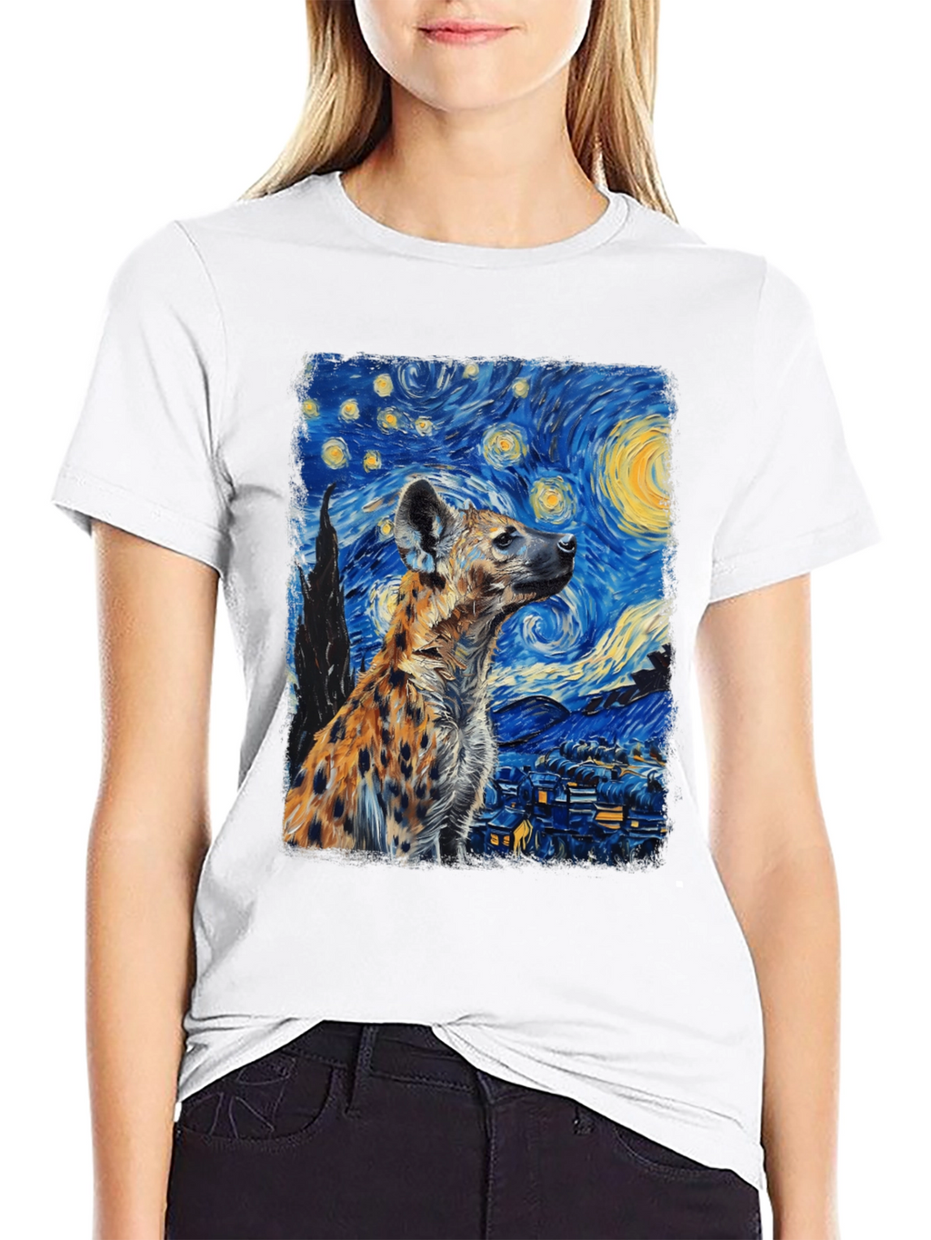 Starry Night Hyena Graphic Tee