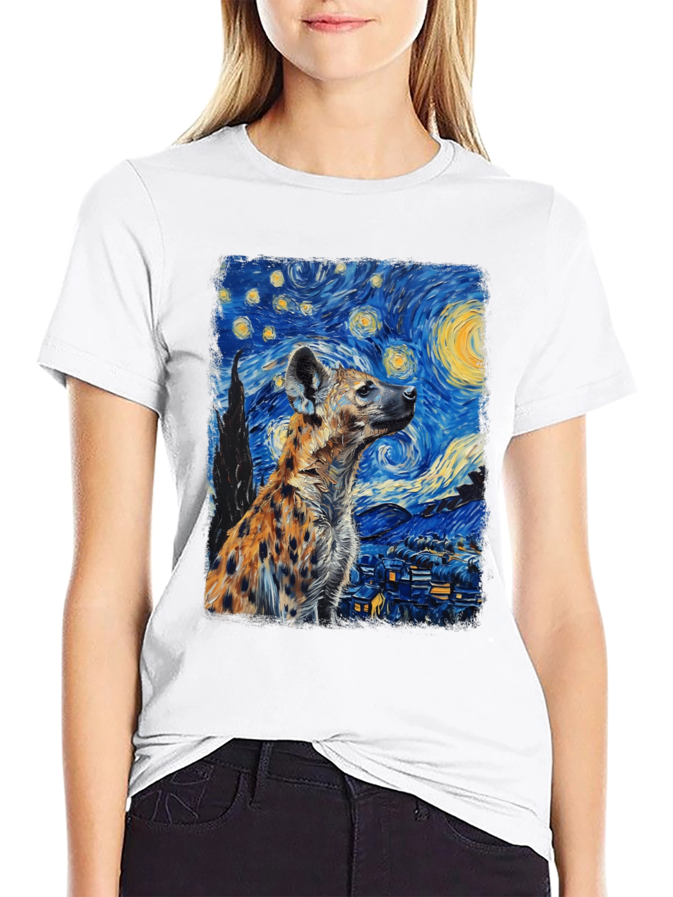 Starry Night Hyena Graphic Tee