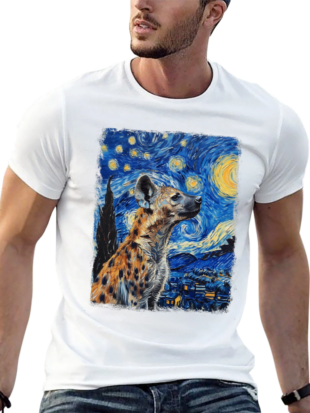 Starry Night Hyena Graphic Tee