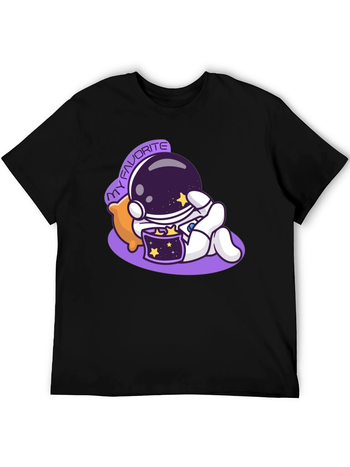 Astronaut My Favorite Graphic Black T-Shirt