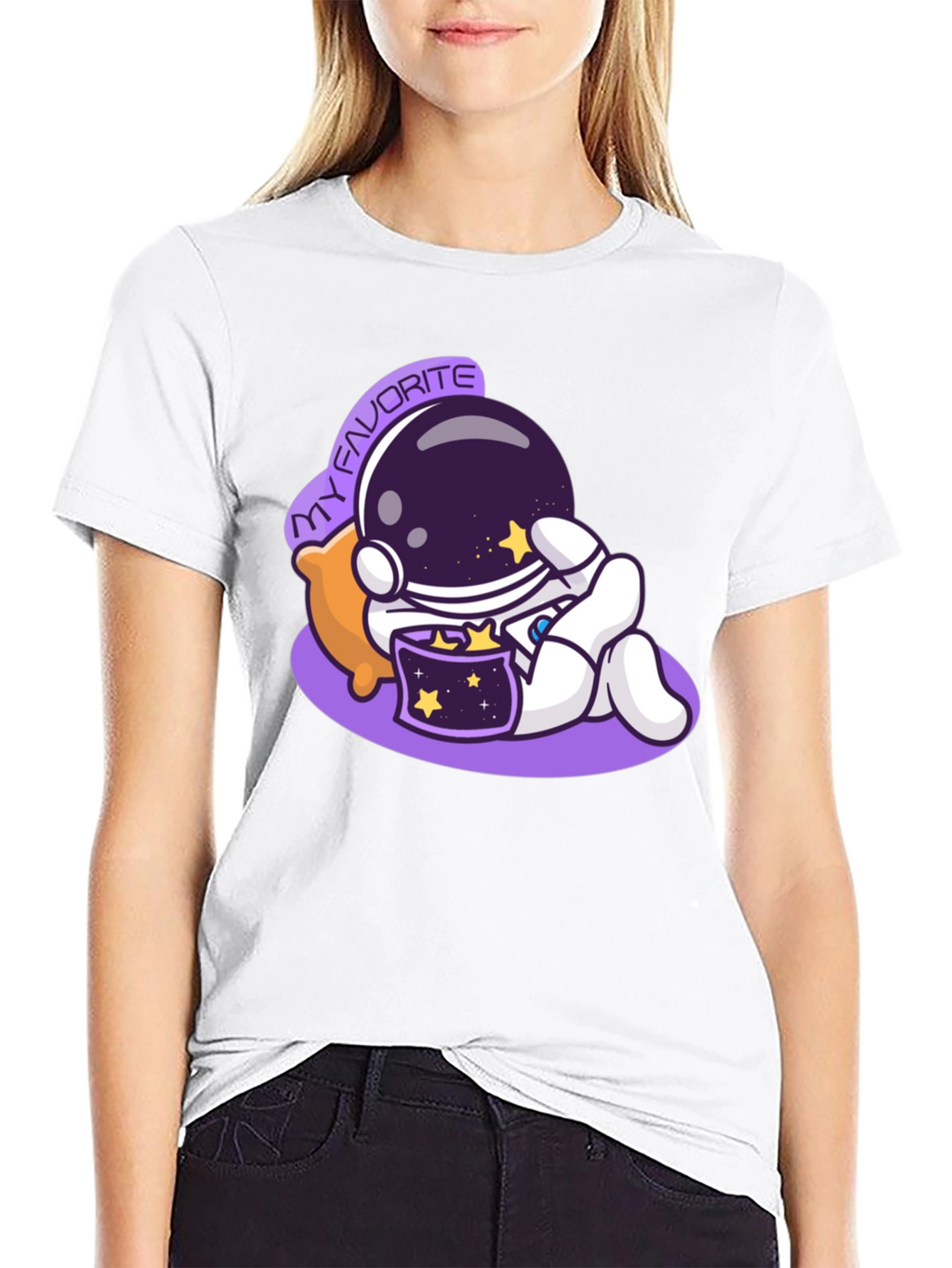 Astronaut My Favorite Graphic Black T-Shirt