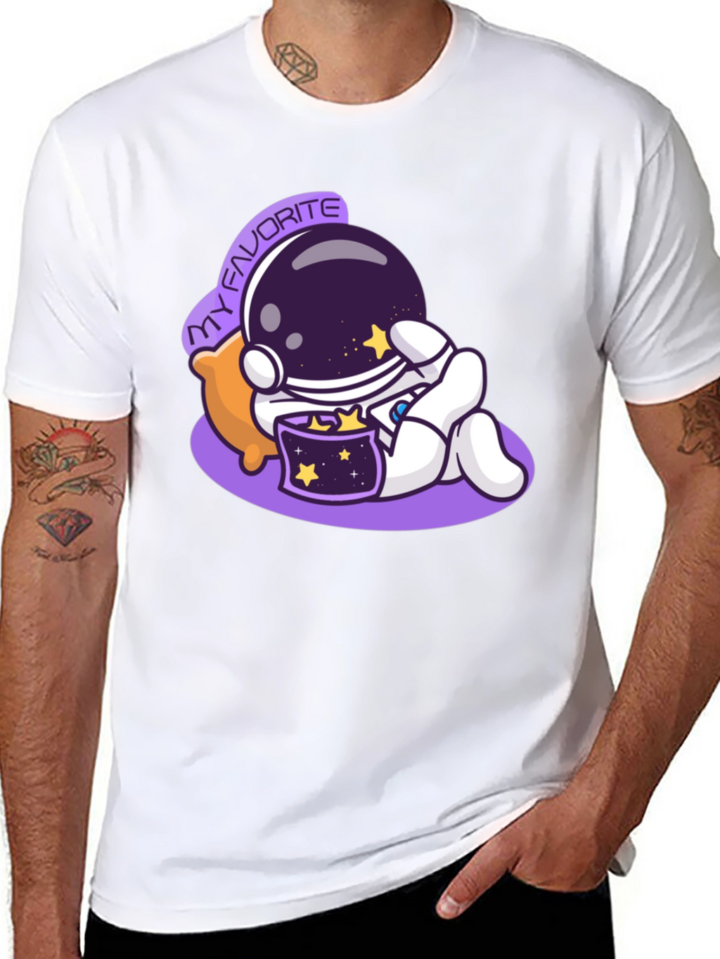 Astronaut My Favorite Graphic Black T-Shirt