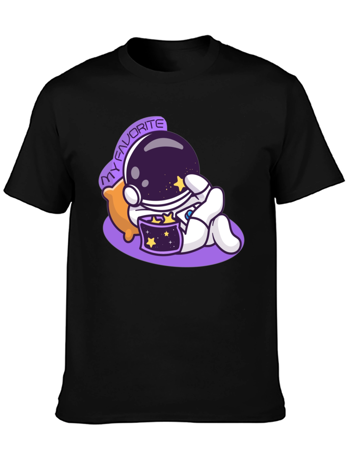 Astronaut My Favorite Graphic Black T-Shirt