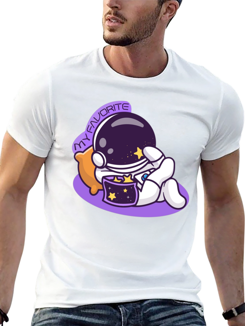 Astronaut My Favorite Graphic Black T-Shirt