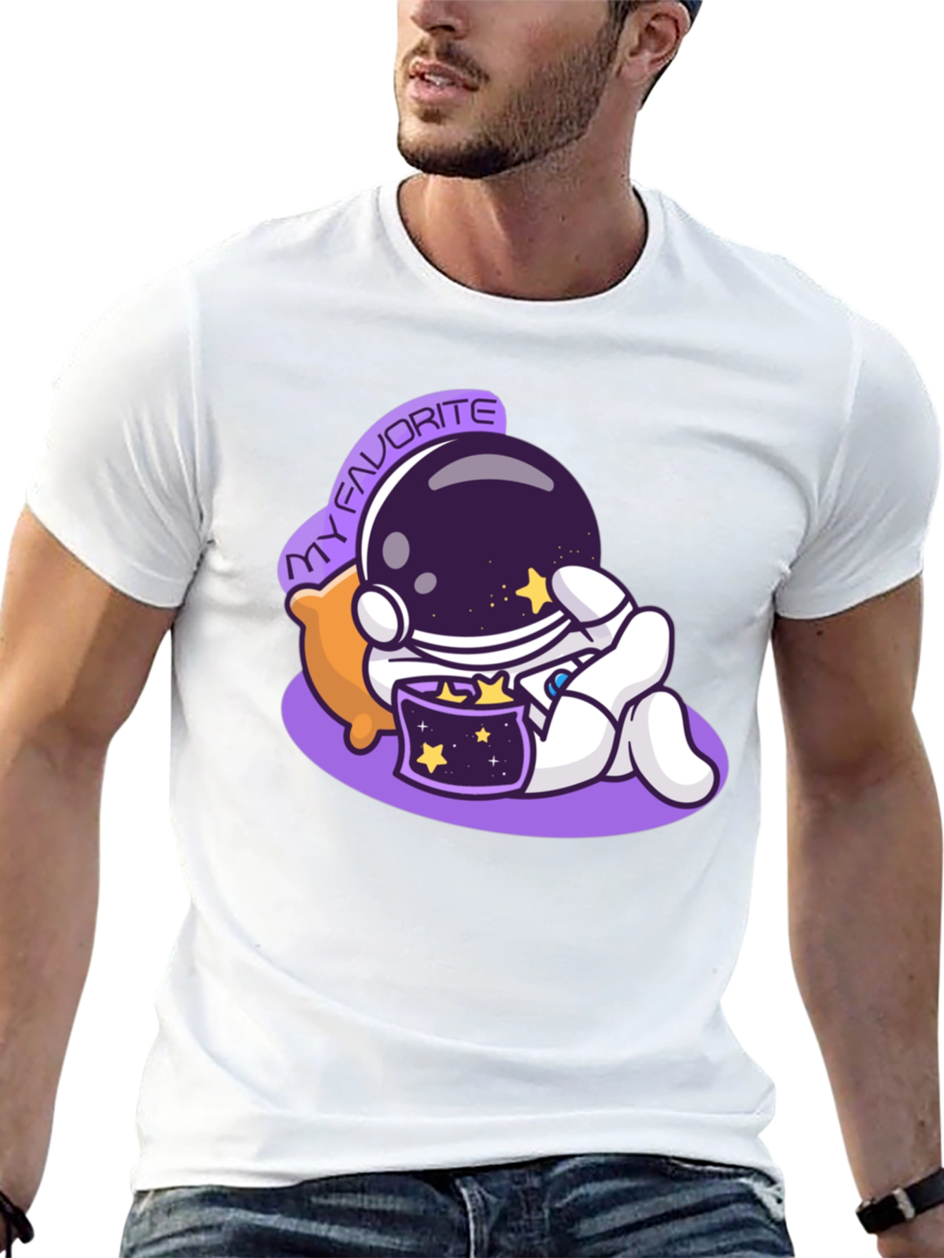 Astronaut My Favorite Graphic Black T-Shirt