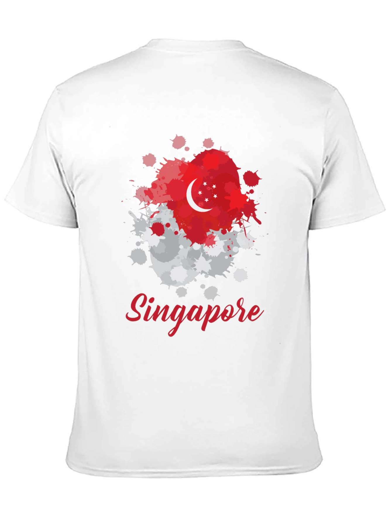 Singapore Flag Splatter T-Shirt - Unique Design