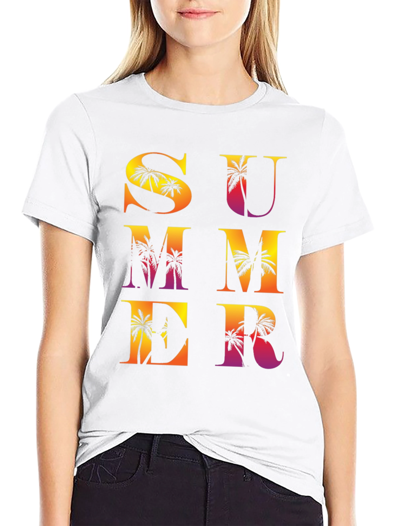 Summer Palm Tree Graphic Tee - Mens Black T-Shirt