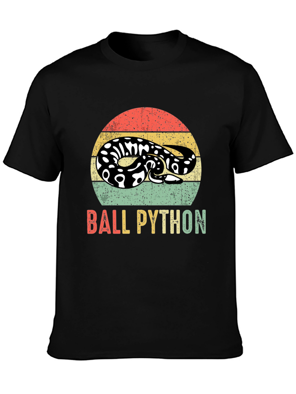 Retro Ball Python Graphic T-Shirt - Reptile Lover Tee