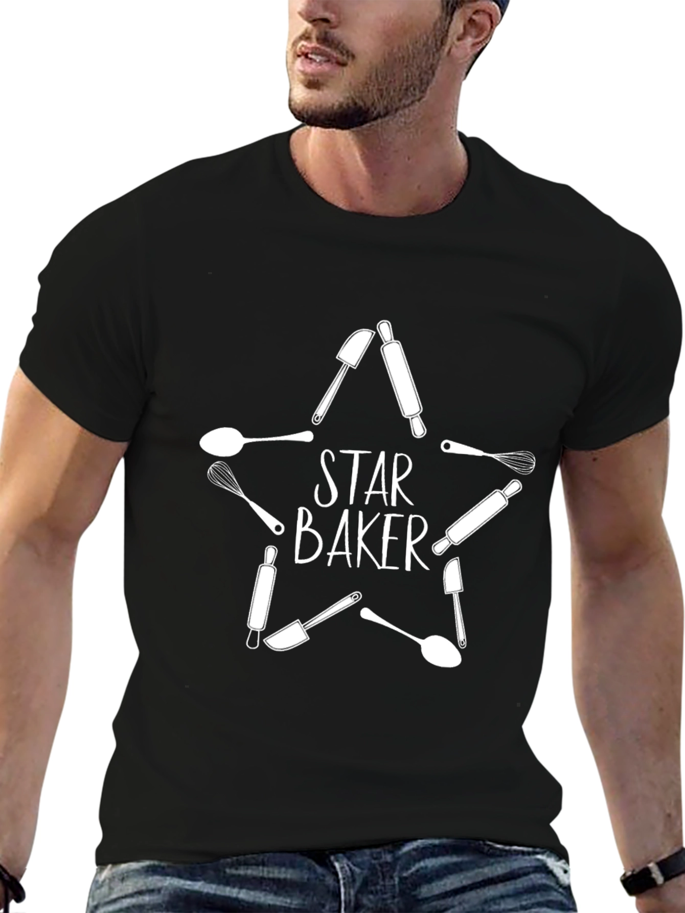 Star Baker T-Shirt - Baking Tools Design