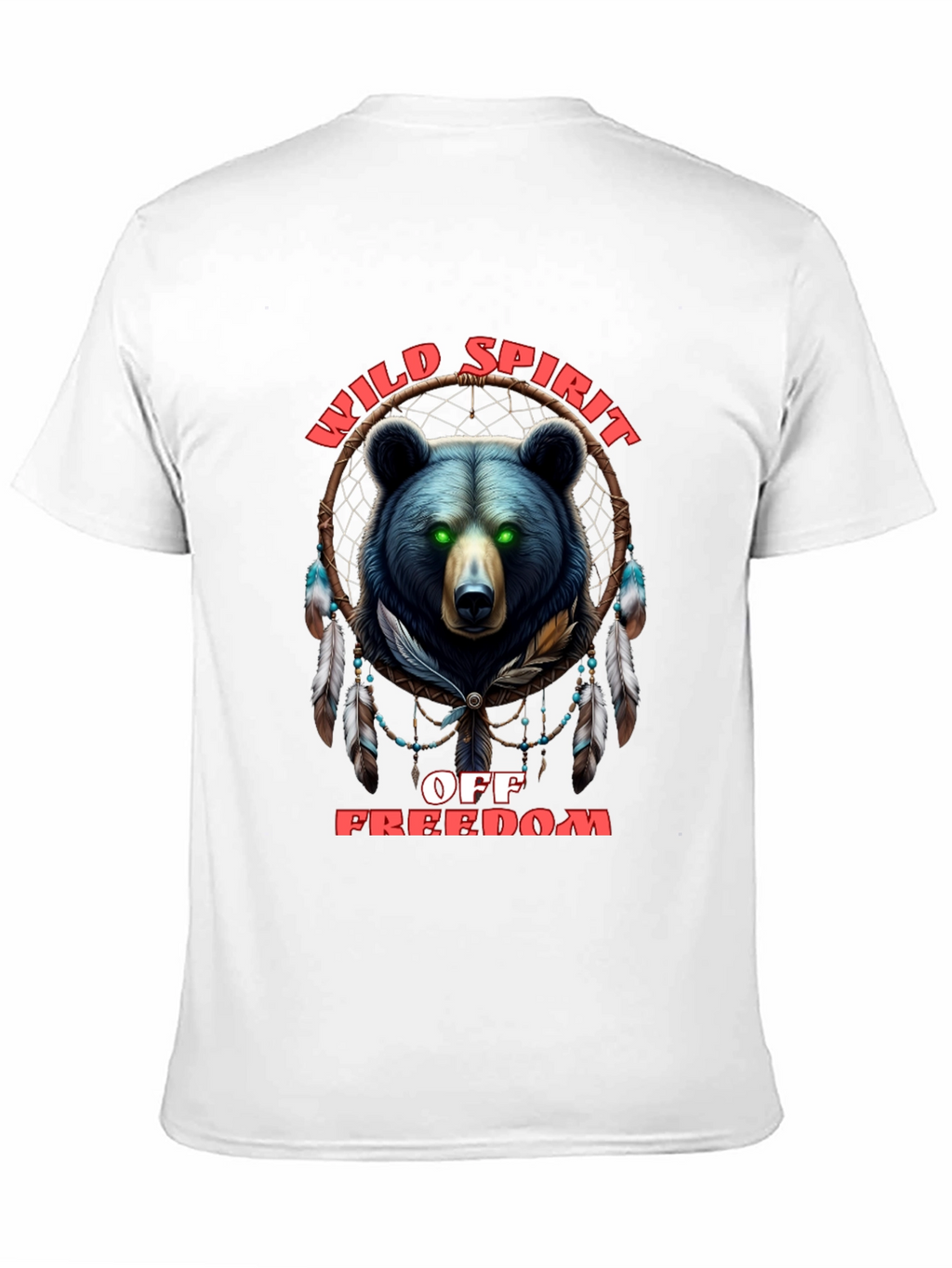 Wild Spirit Black T-Shirt with Bear Design