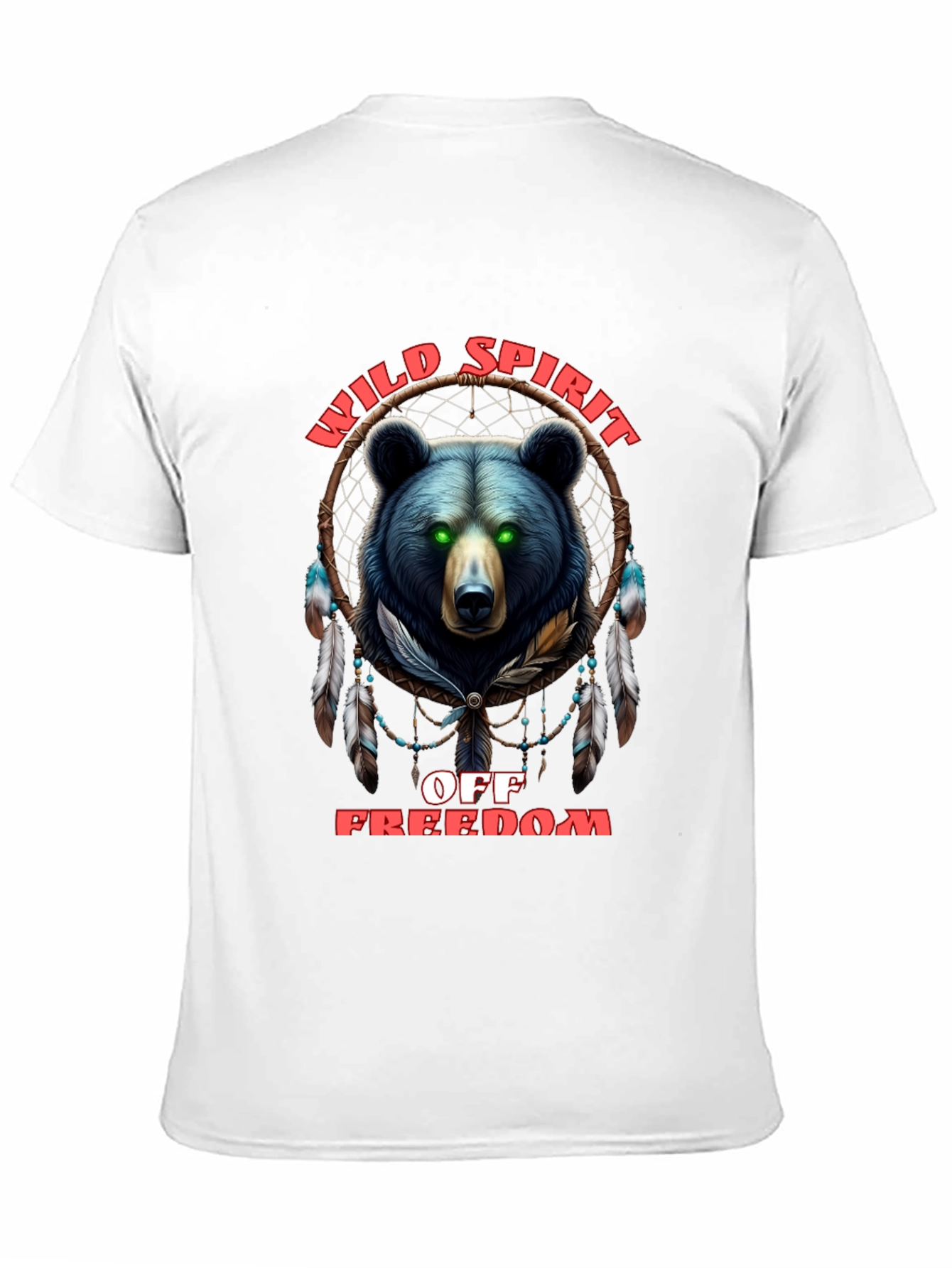 Wild Spirit Black T-Shirt with Bear Design