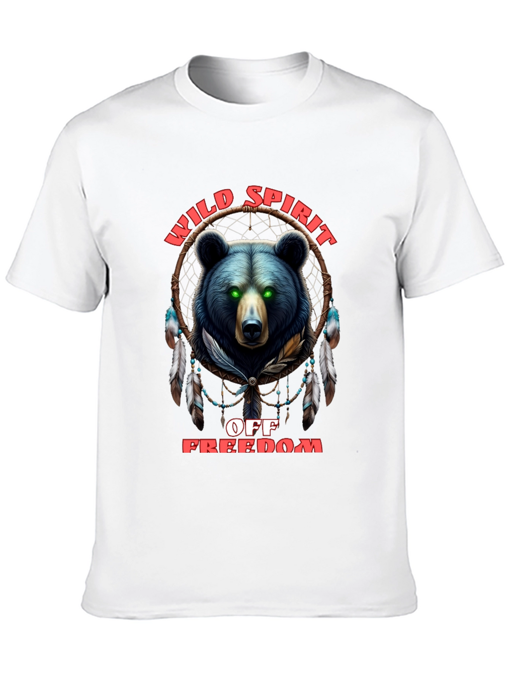 Wild Spirit Black T-Shirt with Bear Design