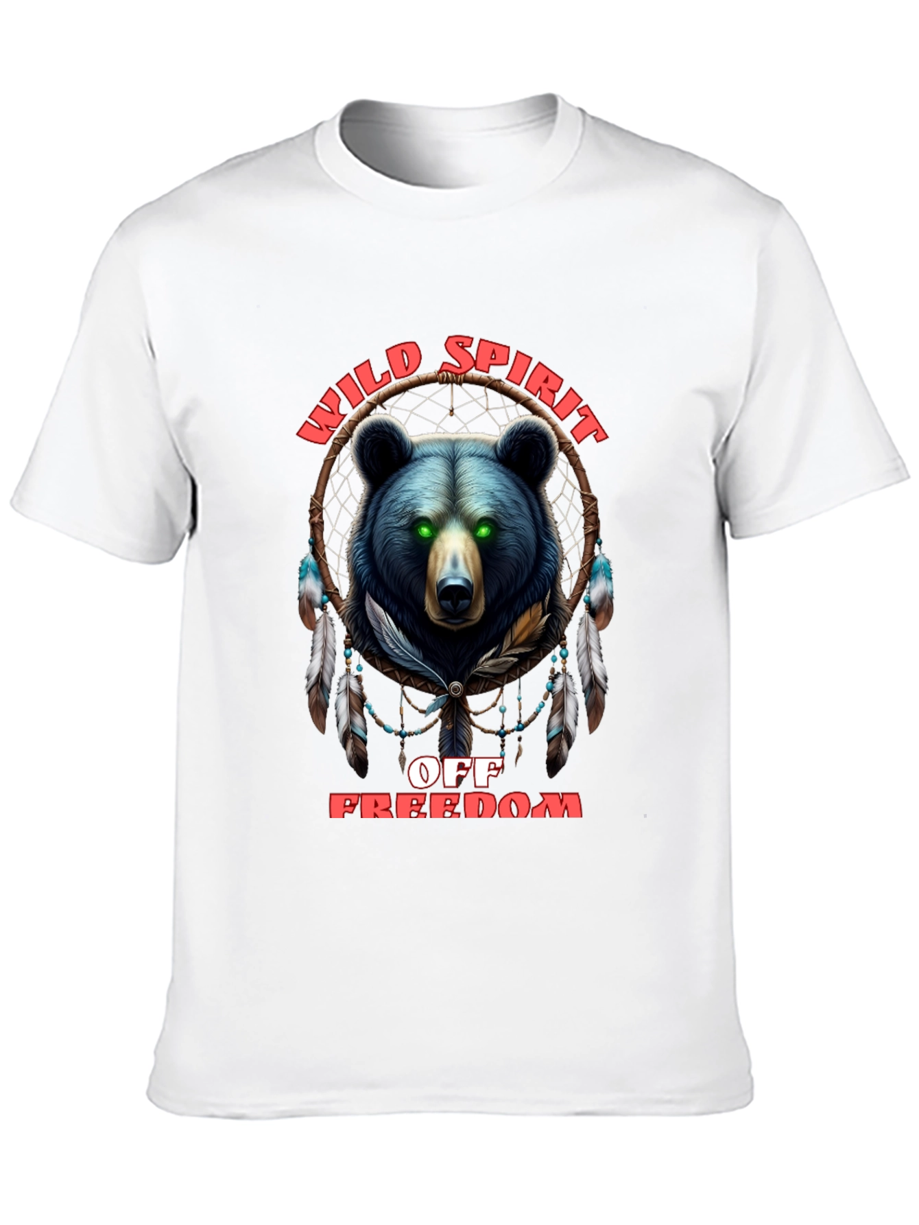 Wild Spirit Black T-Shirt with Bear Design