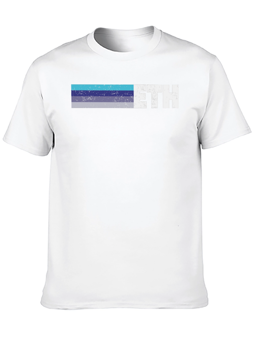 ETH Retro Stripe Tee - Crypto Enthusiast Shirt