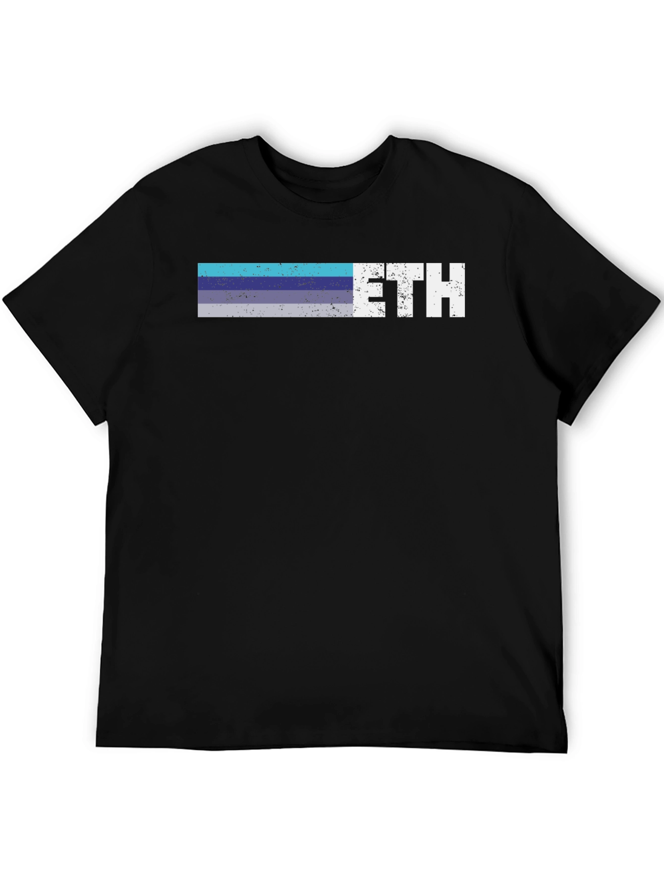 ETH Retro Stripe Tee - Crypto Enthusiast Shirt