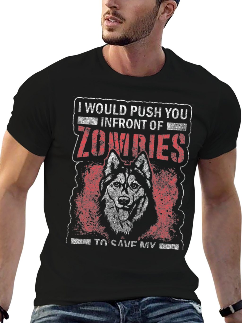 Zombie Husky Graphic Tee