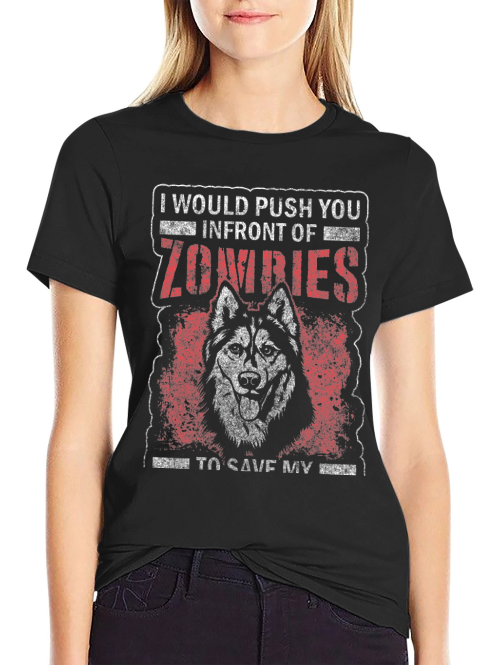 Zombie Husky Graphic Tee