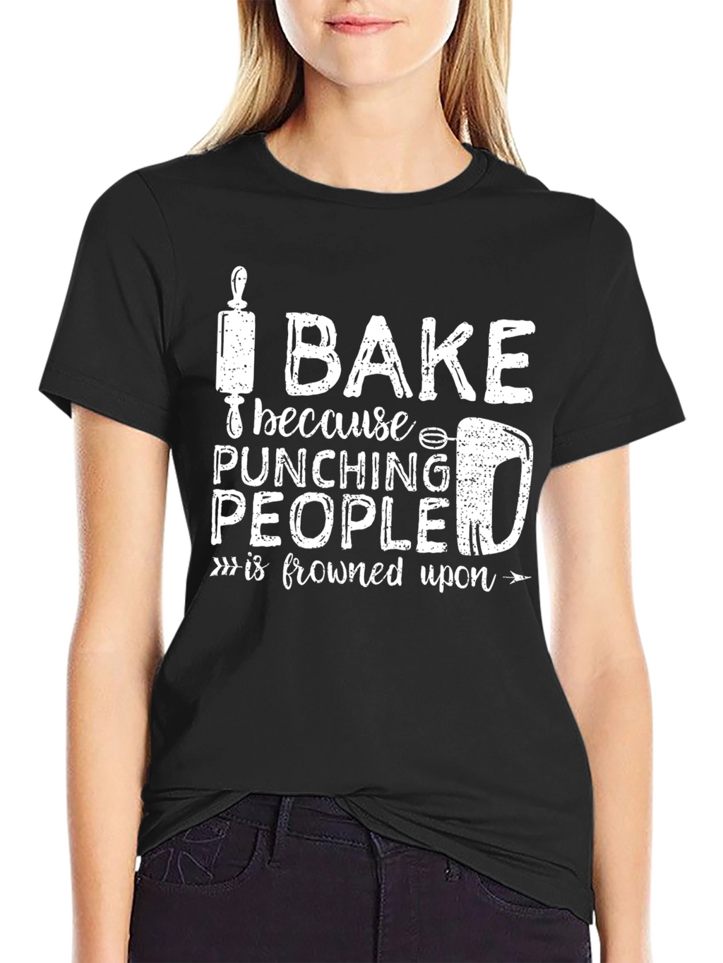 I Bake Because Punching People is Frowned Upon T-Shirt