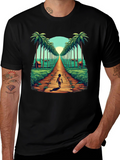 Tropical Palm Tree Pathway Graphic Tee