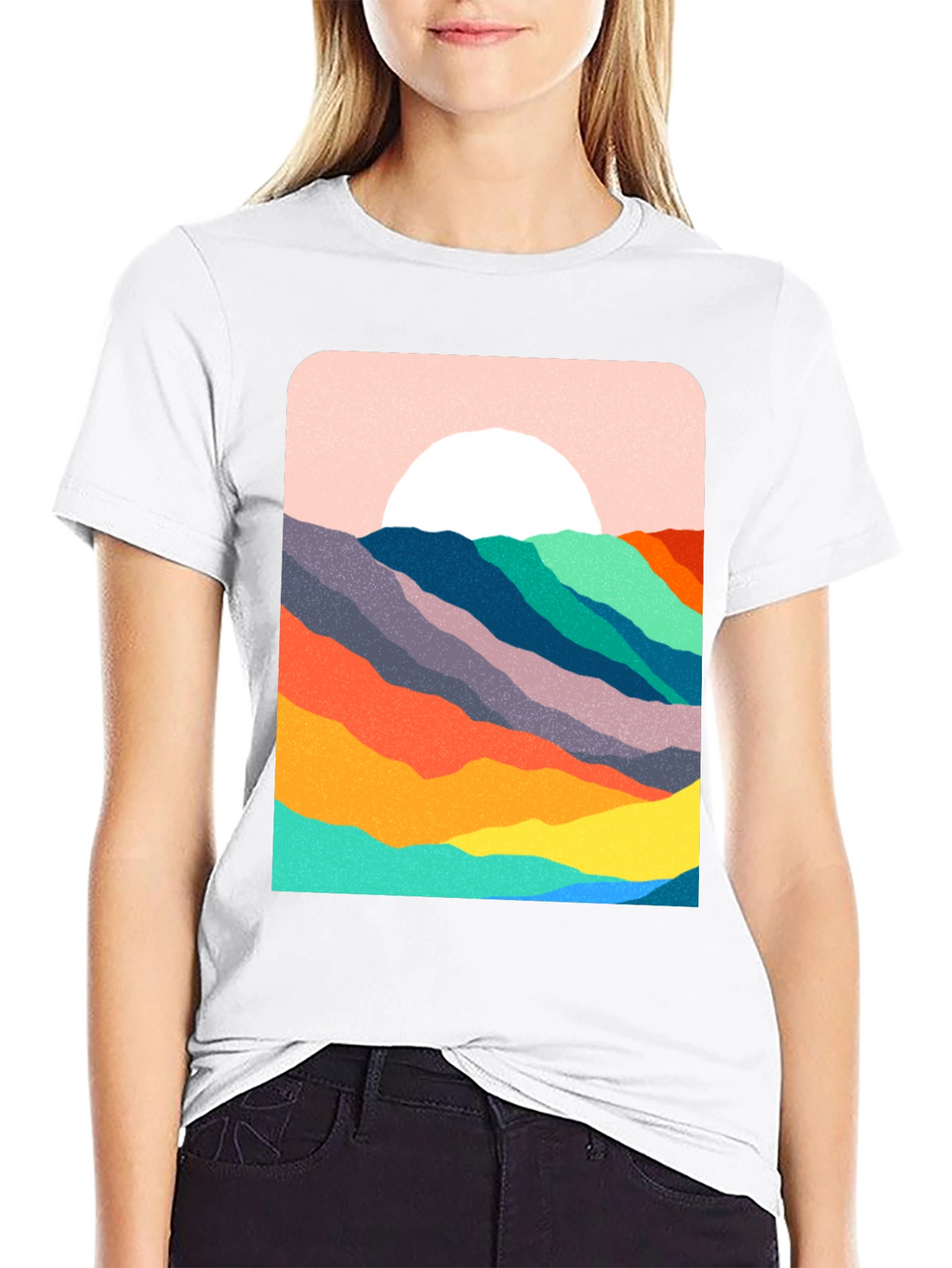 Abstract Mountain Sunset Graphic Tee