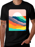Abstract Mountain Sunset Graphic Tee