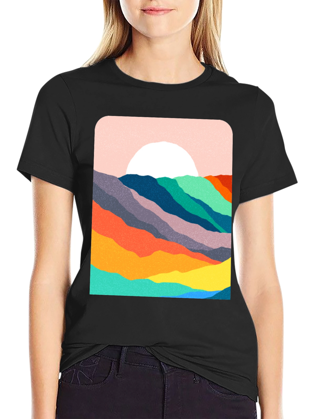 Abstract Mountain Sunset Graphic Tee