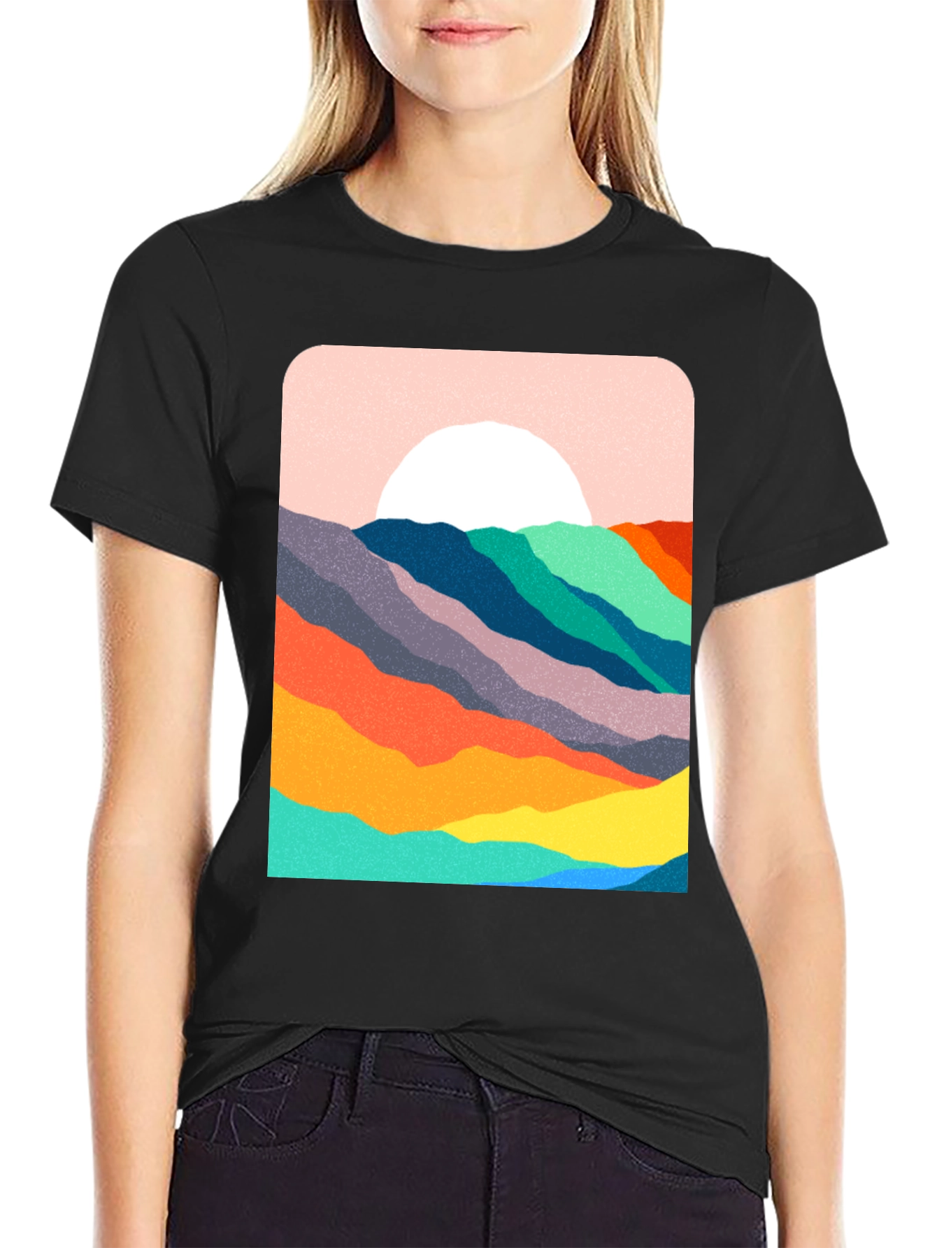 Abstract Mountain Sunset Graphic Tee
