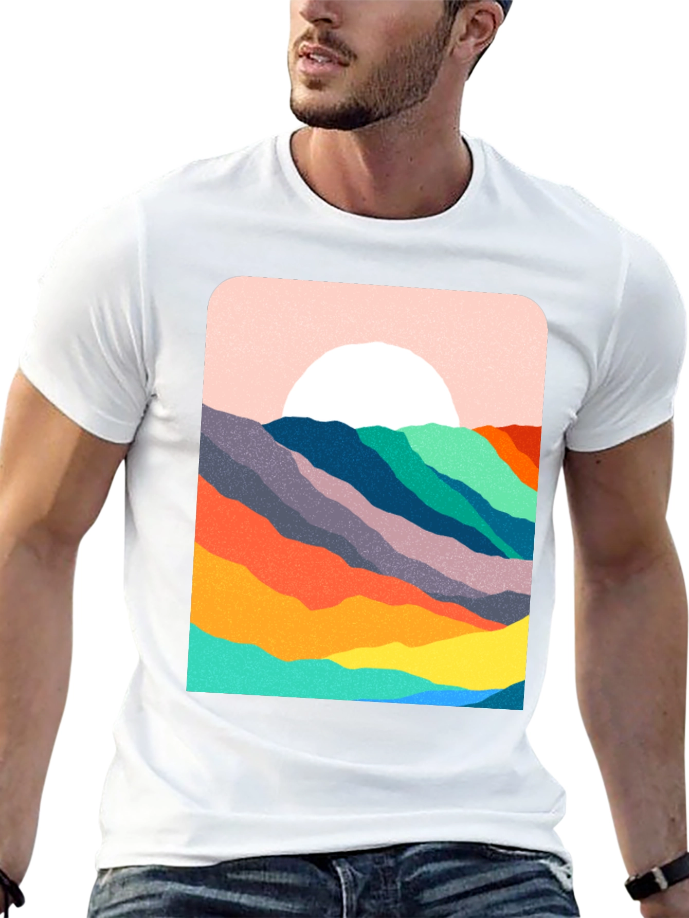 Abstract Mountain Sunset Graphic Tee