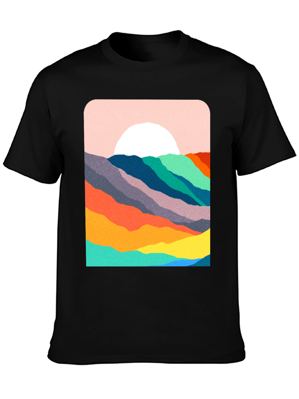 Abstract Mountain Sunset Graphic Tee