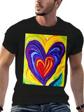 Colorful Heart Graphic T-Shirt