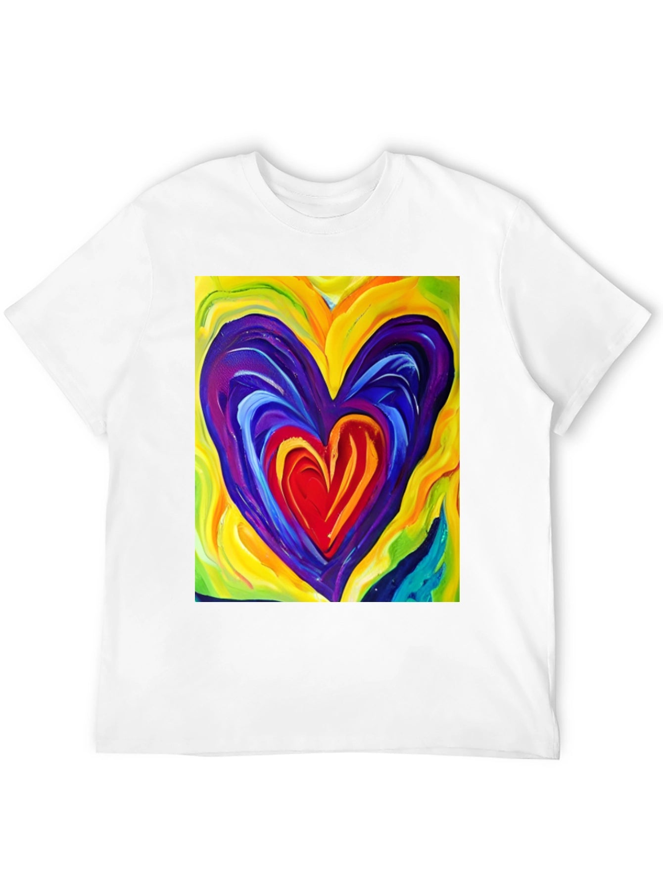 Colorful Heart Graphic T-Shirt