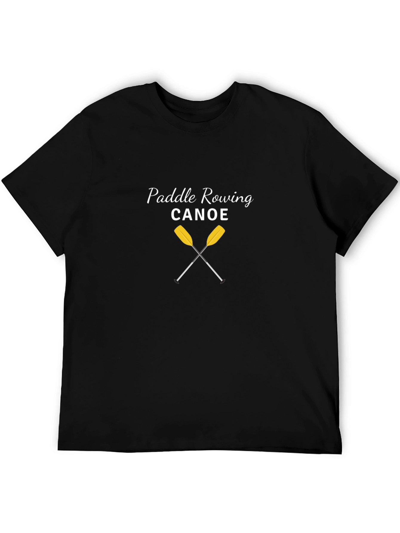 Canoe Paddle Rowing T-Shirt - Black Cotton Graphic Tee