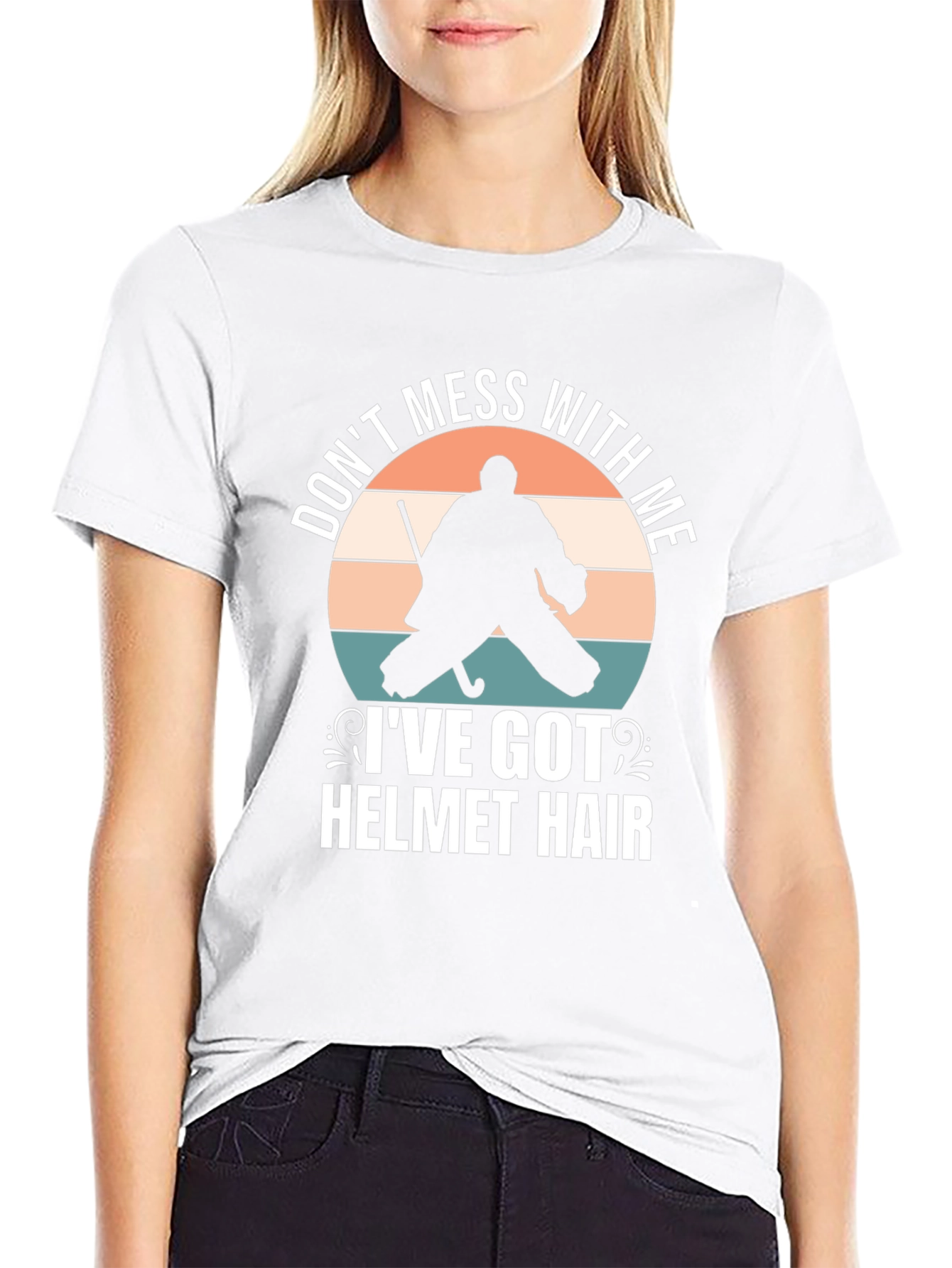Hockey Goalie Helmet Hair T-Shirt