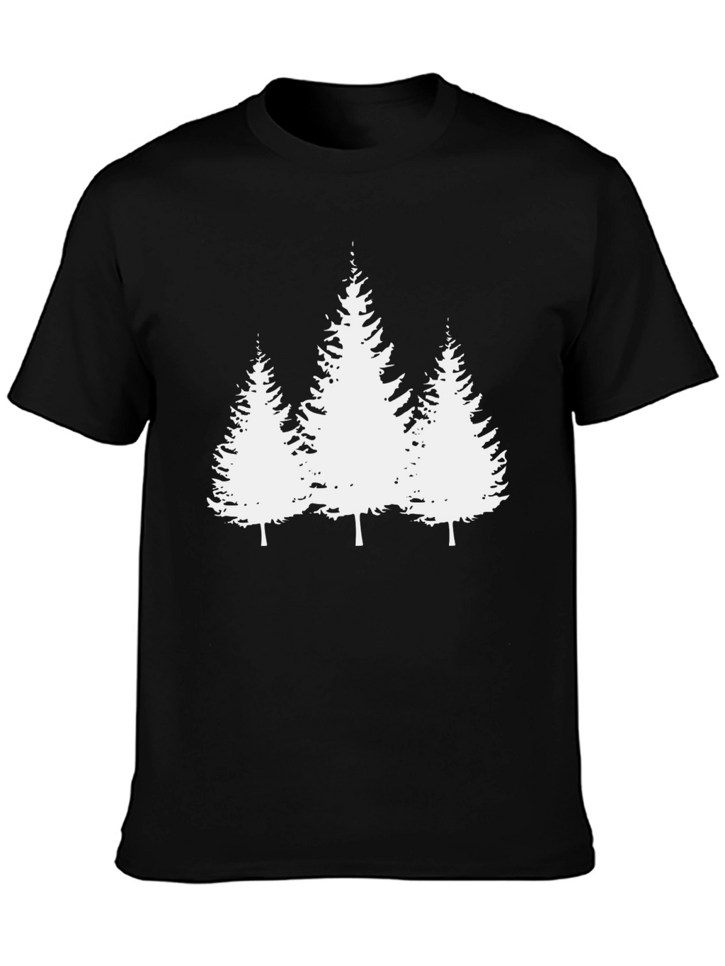 Nature Pines Graphic Tee - Stylish Black T-Shirt