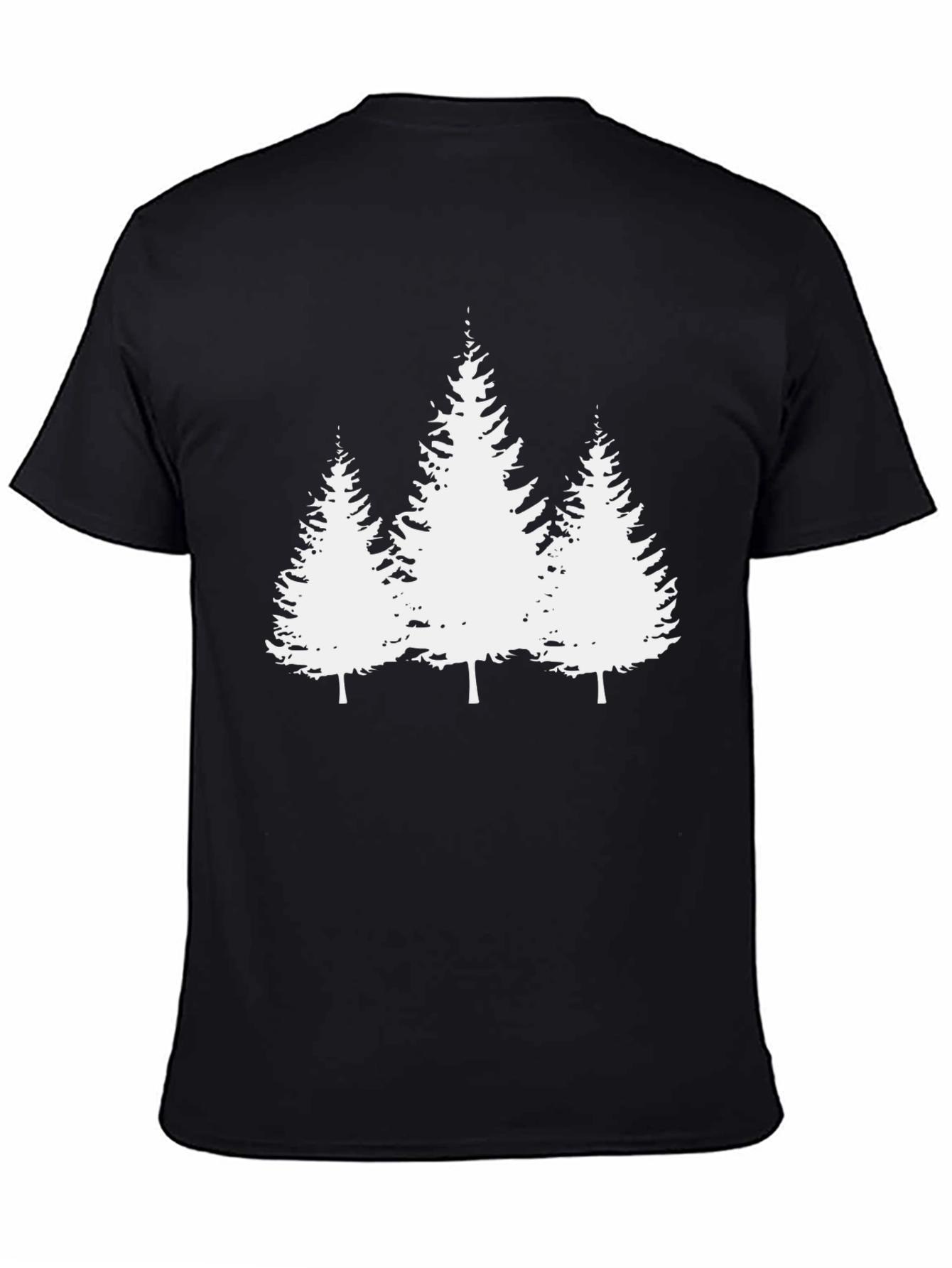 Nature Pines Graphic Tee - Stylish Black T-Shirt