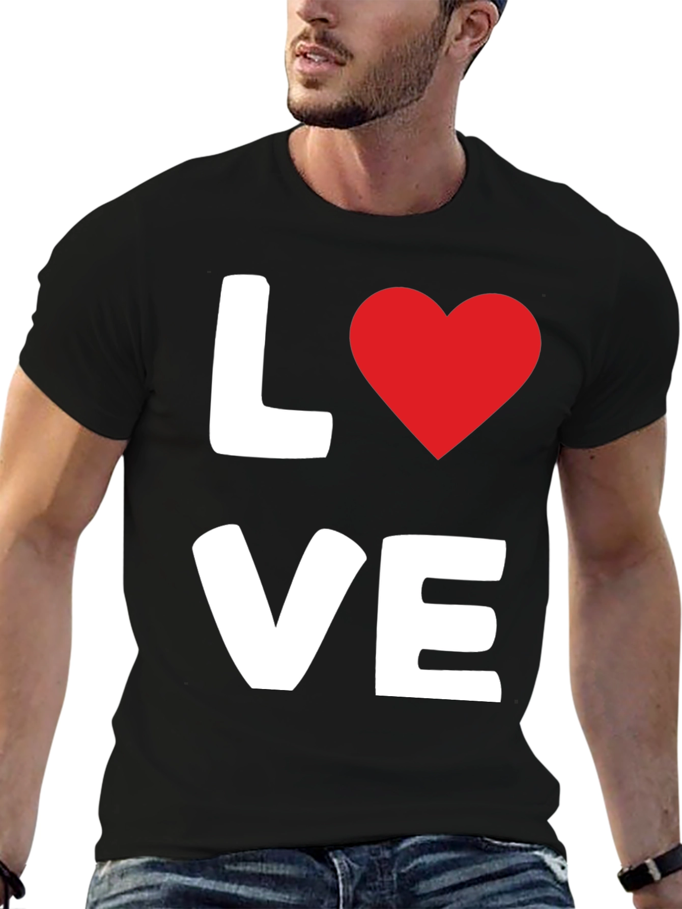 Love Graphic Black T-Shirt for Men