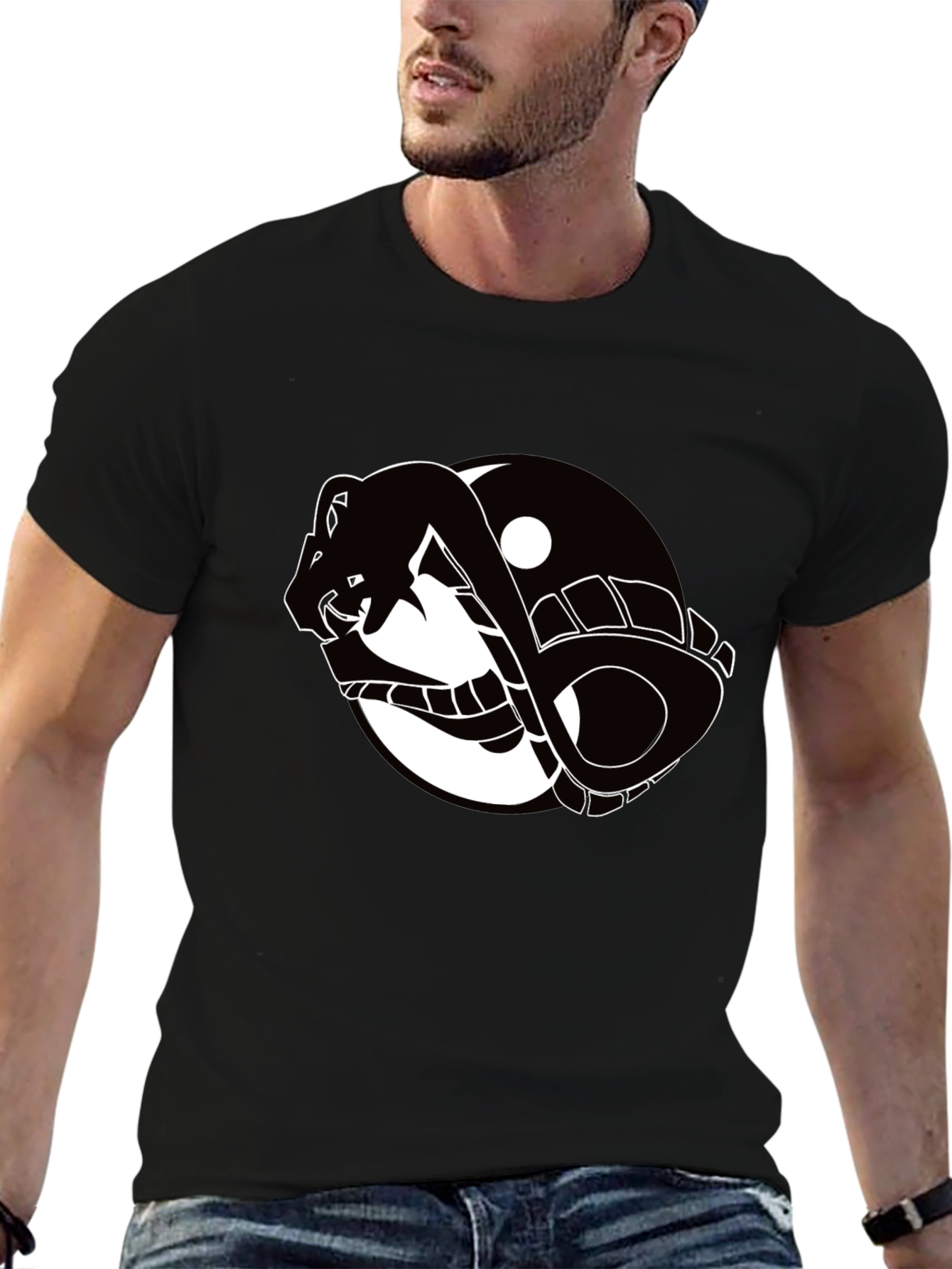 Yin Yang Snake Graphic T-Shirt