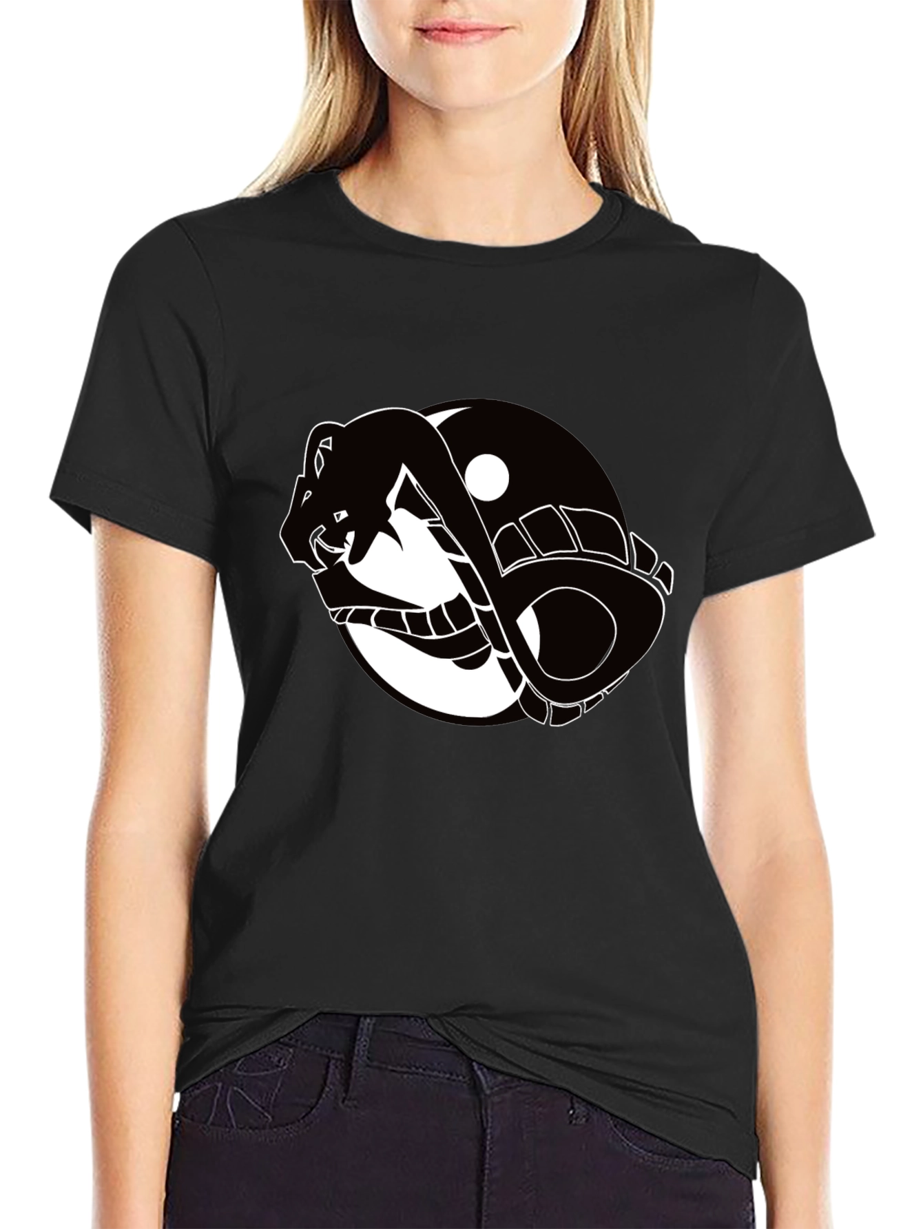 Yin Yang Snake Graphic T-Shirt