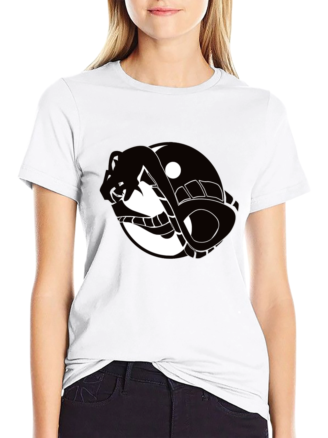 Yin Yang Snake Graphic T-Shirt