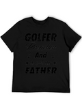 Golfer Preacher Father Graphic Tee - Black