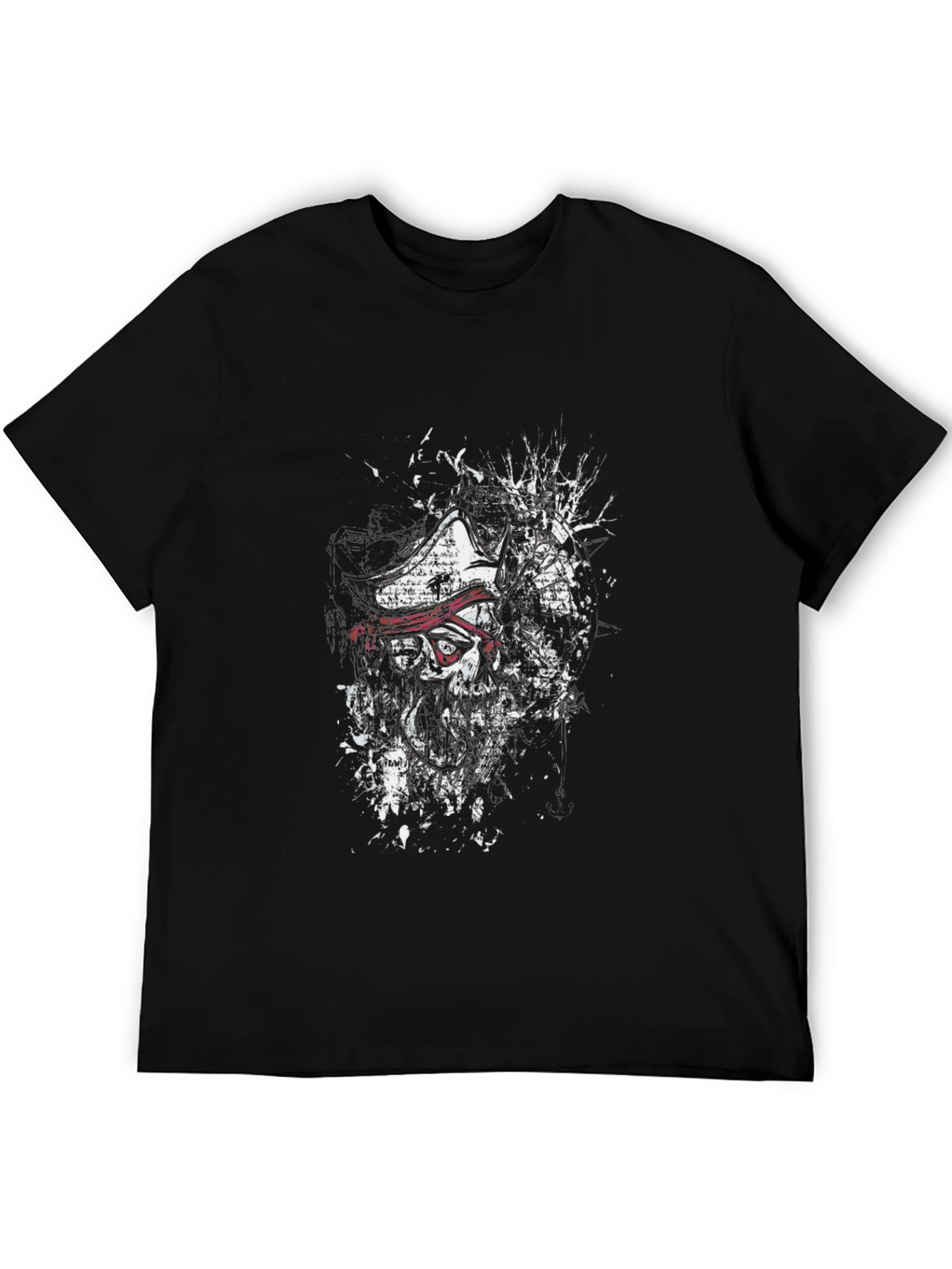 Pirate Skull Graphic Black T-Shirt