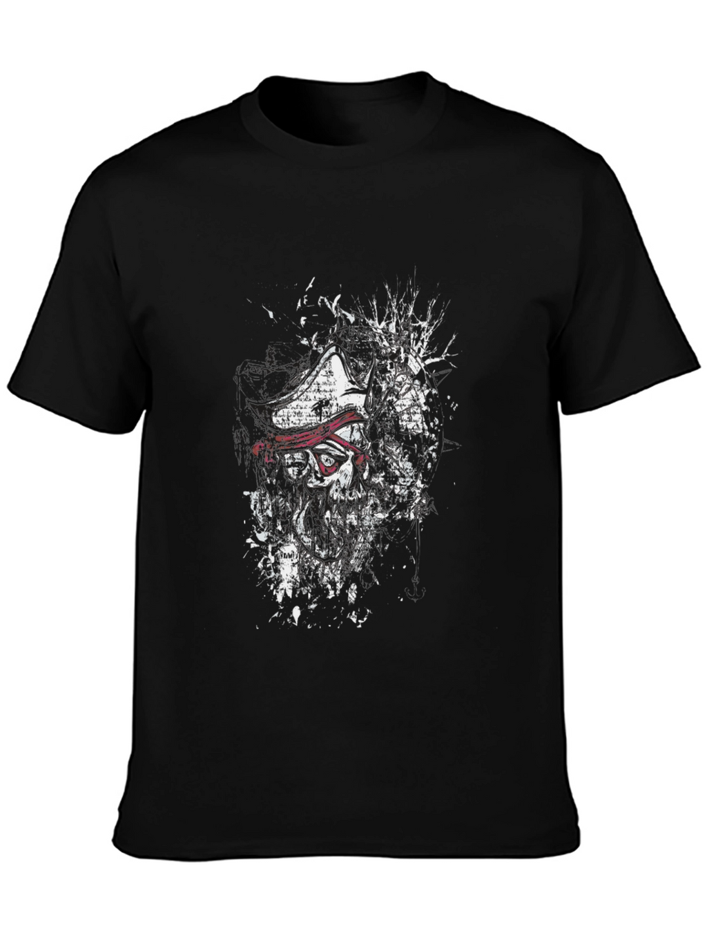 Pirate Skull Graphic Black T-Shirt