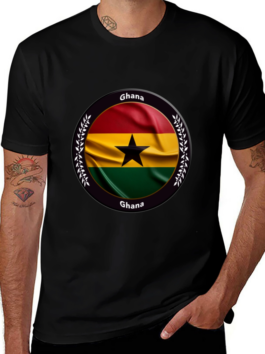 Ghana Flag T-Shirt - Black Pride