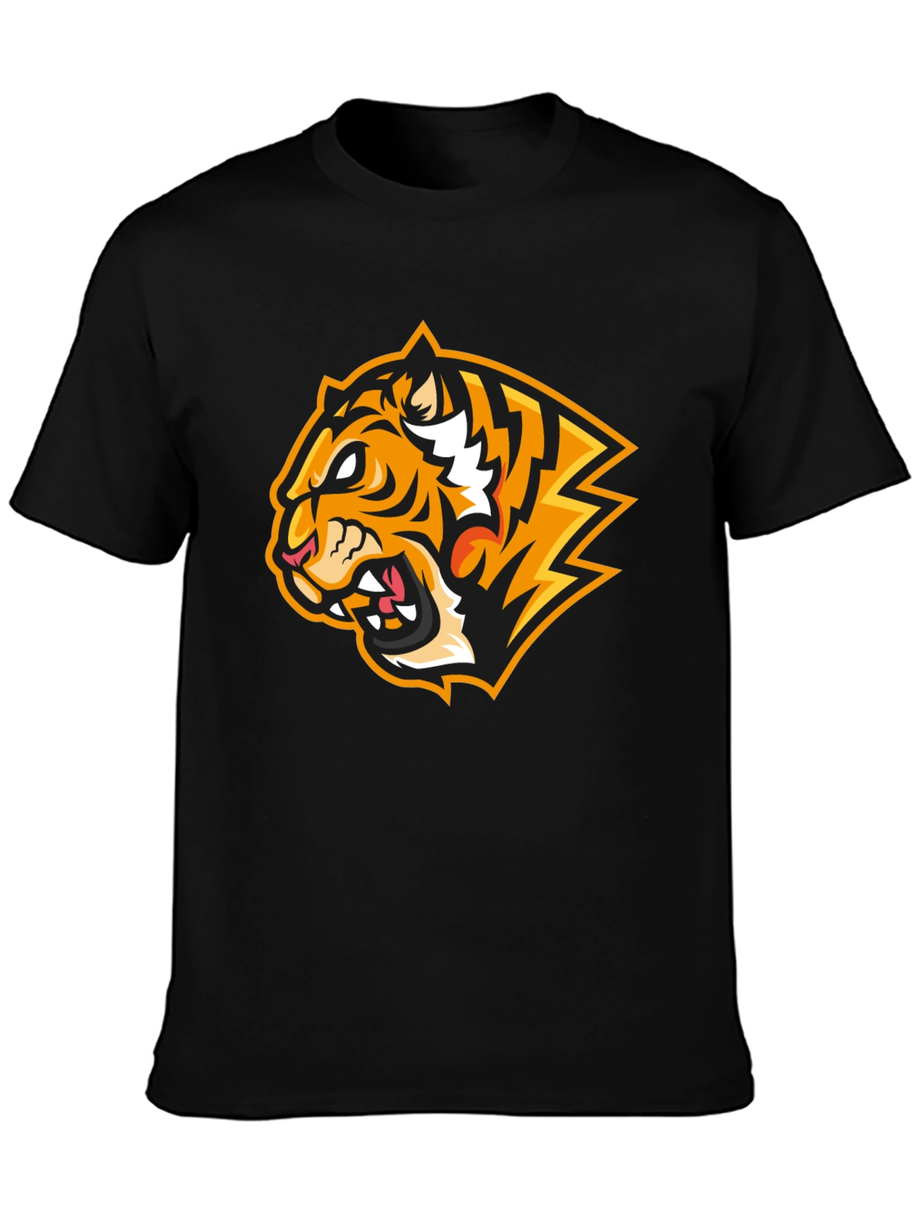 Fierce Tiger Graphic Print Black T-Shirt