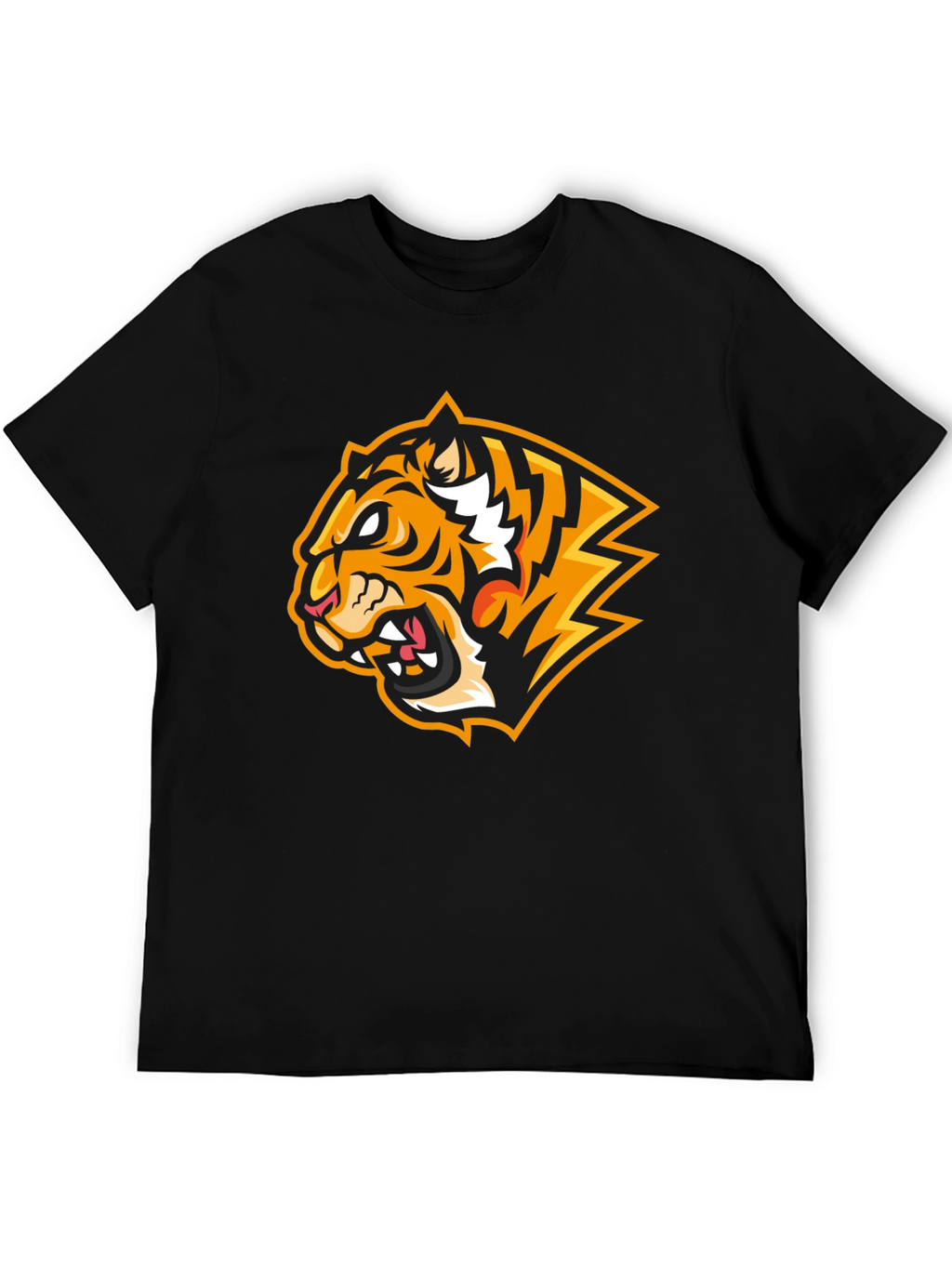 Fierce Tiger Graphic Print Black T-Shirt